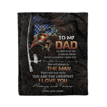Load image into Gallery viewer, Custom Blanket To my Dad I love you unique gifts ideas for father&#39;s day, American flag fishing blanket gift for fishing dad, father D06 NQS2793