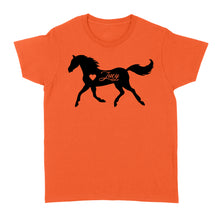 Load image into Gallery viewer, Customized name horse gifts for girls, Gift For Horse Owner, Horse Trainer Gift, Horse Lover Gift, Cowgirl, Riding Tee D06 NQS2682 - Standard Women&#39;s T-shirt