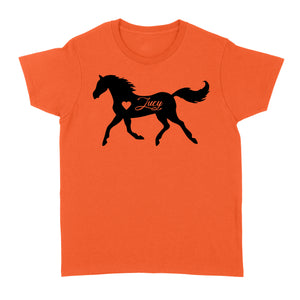 Customized name horse gifts for girls, Gift For Horse Owner, Horse Trainer Gift, Horse Lover Gift, Cowgirl, Riding Tee D06 NQS2682 - Standard Women's T-shirt