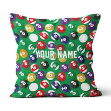 Load image into Gallery viewer, Personalized Billiard Balls Pillow, Custom Throw Pillows Billiards Gifts VHM0842