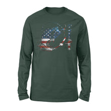 Load image into Gallery viewer, US Bass Fishing American Flag Custom name Long Sleeve D02 NQS1248