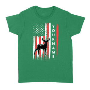 American flag deer hunting custom name shirt, personalized deer hunting apparel Women's T-shirt- NQS1206