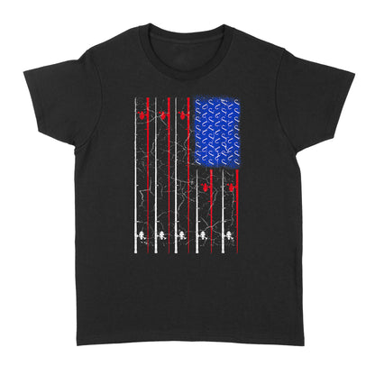 American US Flag Fishing Rod Shirt, Fisherman Gift D06 NQSD302 - Standard Women's T-shirt