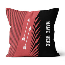 Load image into Gallery viewer, Custom Black Red Archery Arrows Throw Pillow, Personalized Archery Gifts TDM0835