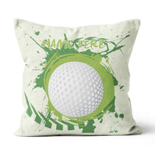 Load image into Gallery viewer, Colorful Green Splash Golf Ball Custom Pillow Personalized Golf Gifts LDT1205