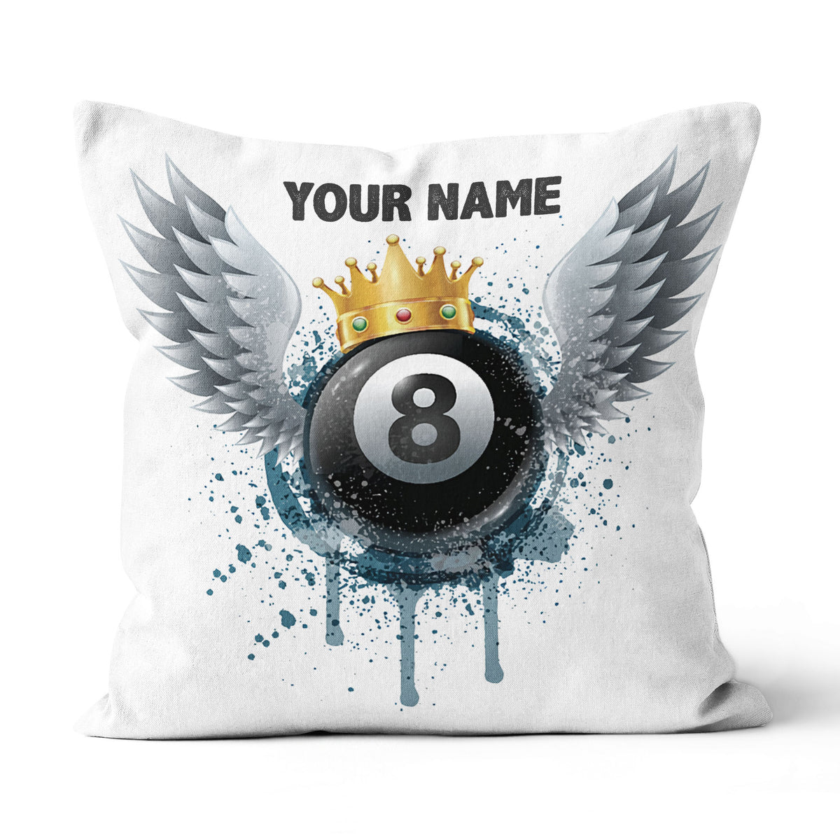 Personalized 8 Ball Billiards Wing Throw Pillow Best Customized Pillows TDM0770