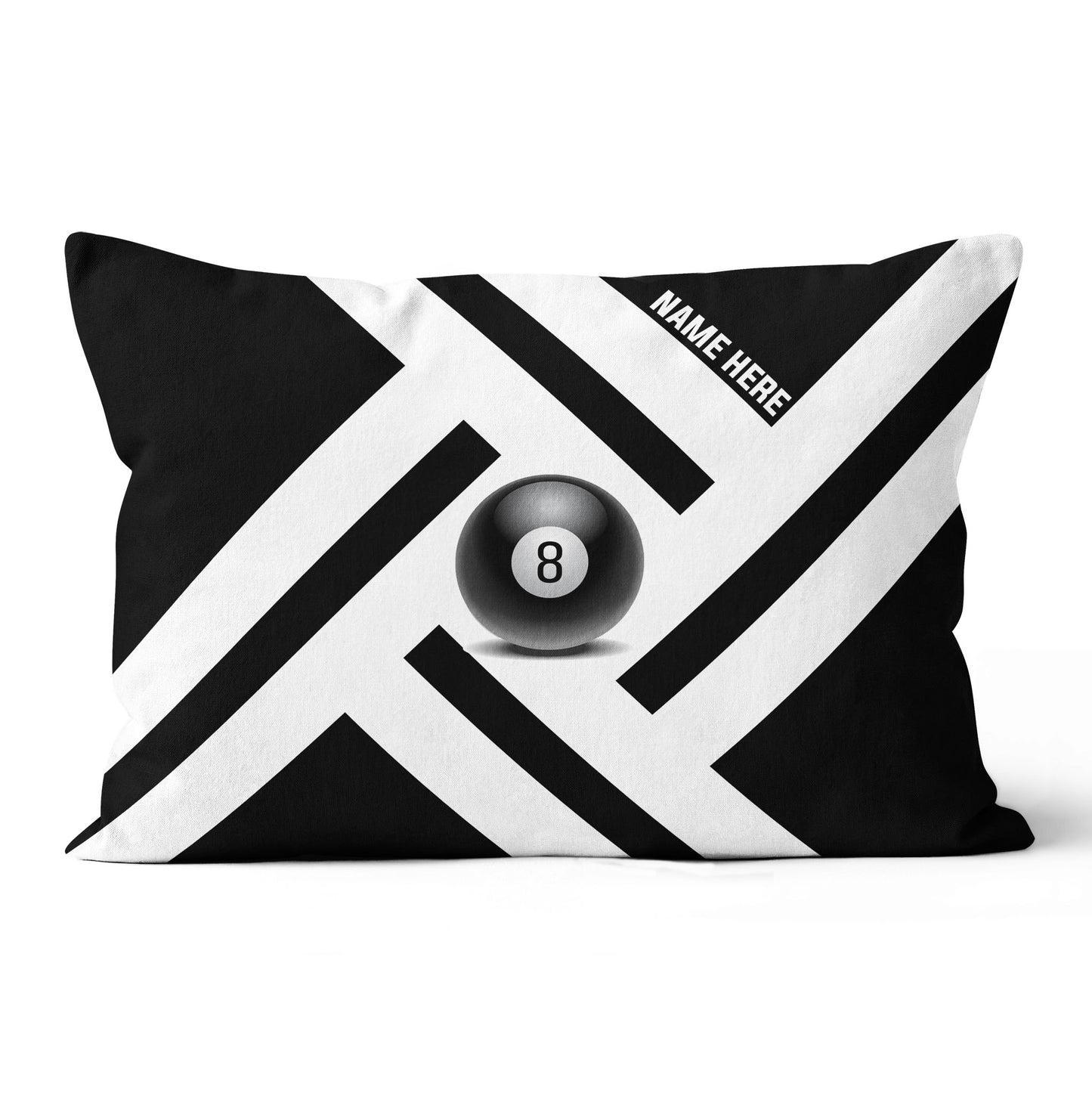 Custom Black White 8 Ball Pool Pillow, Best Personalized 8 Ball Pillows TDM0902