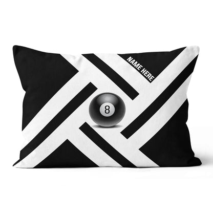 Custom Black White 8 Ball Pool Pillow, Best Personalized 8 Ball Pillows TDM0902