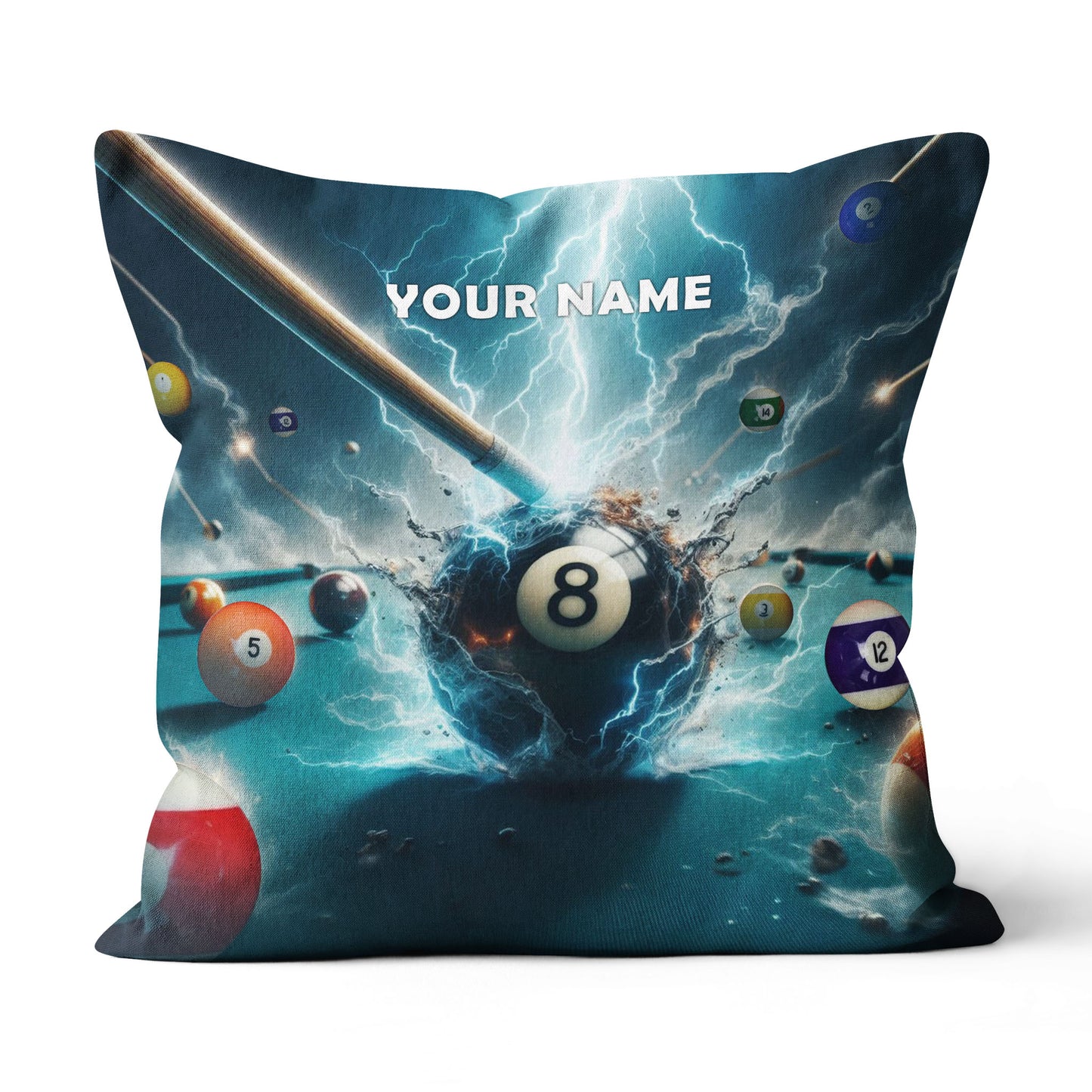 Personalized Thunder Lightning 8 Ball Billiard 3D Pillow Top Pillow Gift VHM0897