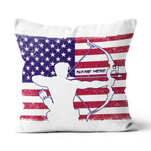 Load image into Gallery viewer, Personalized Patriotic Archer Throw Pillows Best Custom Archery Pillows TDM0901