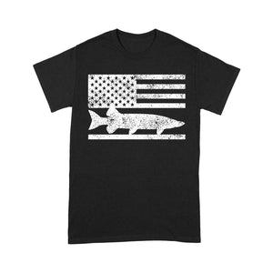 Musky Fisherman American Flag Fishing Men's T Shirt - FSD1412D02