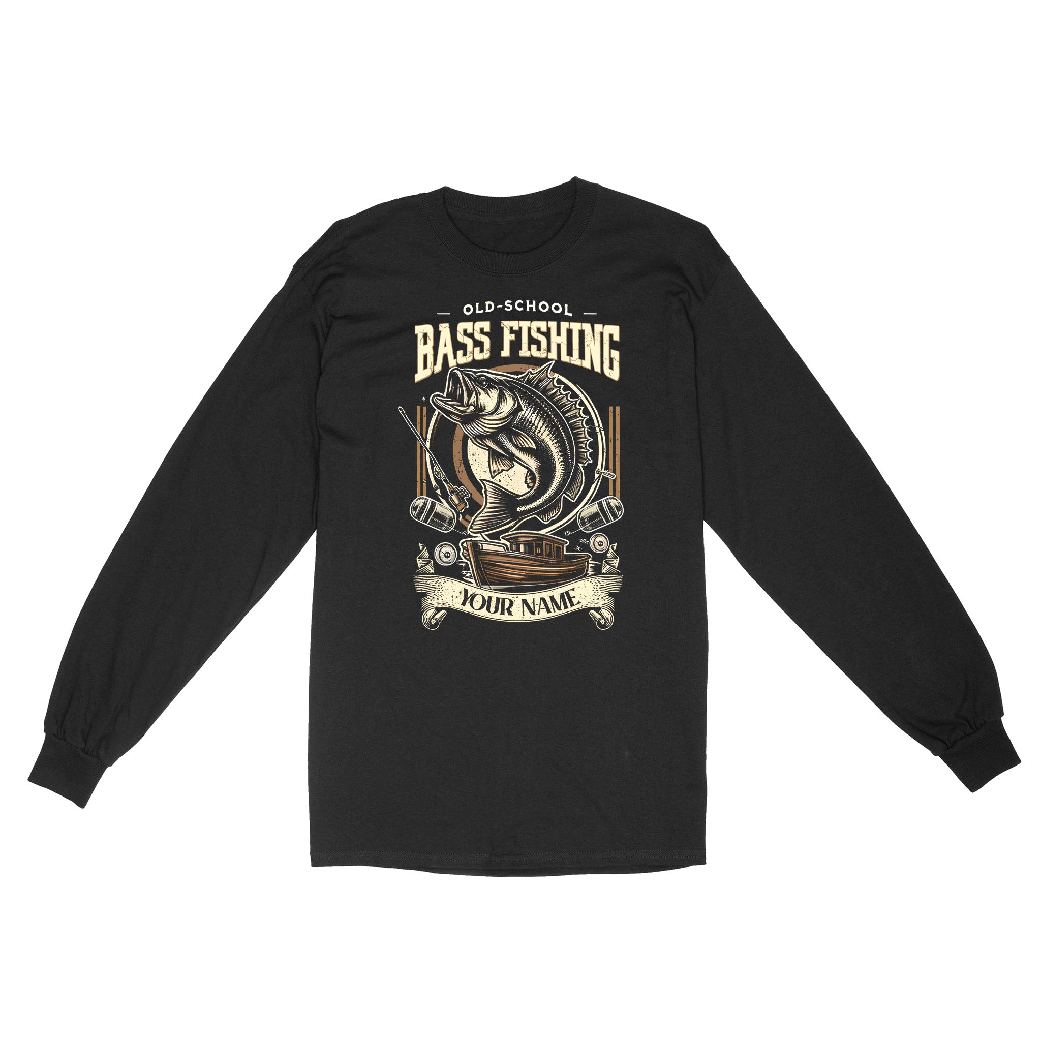 Long Sleeve - Old school bass fishing personalized fishing shirt