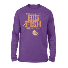 Load image into Gallery viewer, Happiness is A Big Fish And A Witness Long Sleeve, Fishing apparel for men, women - NQS1236