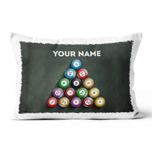 Load image into Gallery viewer, Personalized Pool Balls Pillow Custom 8 Ball Throw Pillow Billiard Gifts VHM0834