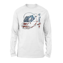 Load image into Gallery viewer, US Bass Fishing American Flag Custom name Long Sleeve D02 NQS1248