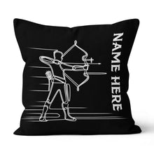 Load image into Gallery viewer, Personalized Men Archer Line Drawing Black Pillow, Archery Pillow Gifts TDM0858