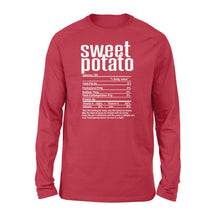 Load image into Gallery viewer, Sweet potato nutritional facts happy thanksgiving funny shirts - Standard Long Sleeve