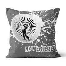 Load image into Gallery viewer, Golfer Custom Name Grey Throw Pillow Personalized Golf Gifts For Golfer LDT1187