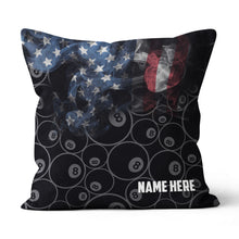 Load image into Gallery viewer, Personalized Vintage Smoke US Flag 8 Ball Billiard Pillow Billiard Gifts VHM0908