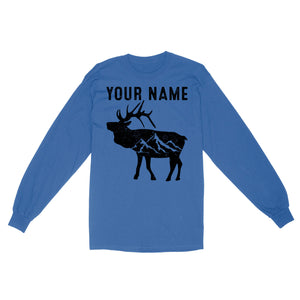 Elk Shirt Mountain Elk Custom Name Mens Womens Standard Long Sleeve FSD1809D02