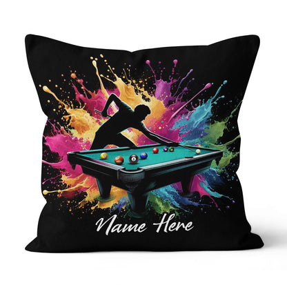 Colorful Men Billiard Player Custom Throw Pillow, Billiard Pillow Gifts TDM0832
