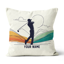 Load image into Gallery viewer, Multicolor Continuous Golfer Custom Golf Pillow Personalized Golf Gifts LDT1160