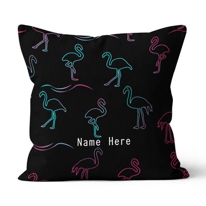 Colorful Neon Flamingo Custom Throw Pillow Personalized Home Decor Gifts LDT1191