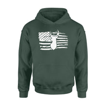 Load image into Gallery viewer, Deer hunting American flag Hoodie Deer head - FSD1227D05