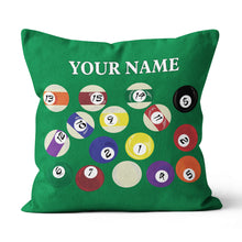 Load image into Gallery viewer, Personalized Billiard Balls Pillow Custom Throw Pillow Top Billiard Gift VHM0889