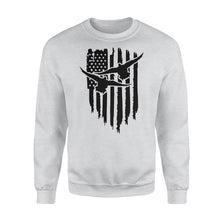 Load image into Gallery viewer, Duck Hunting American Flag Clothes, Shirt for Hunting NQS121 - Standard Fleece Sweatshirt