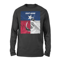Load image into Gallery viewer, Custom Texas Flag Texas Fishing 3D Fish Hook Long sleeve shirts Personalized Fishing Gifts FFS - IPHW411
