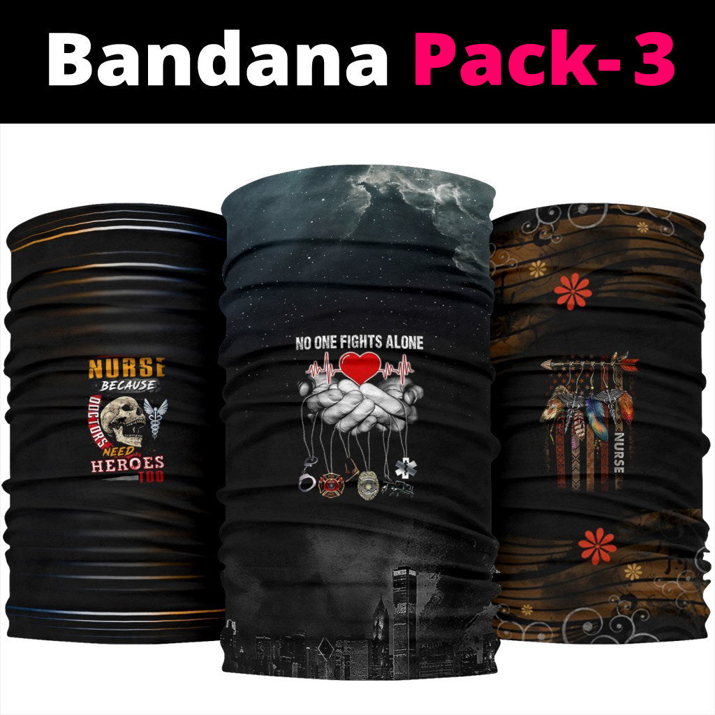 No one fights alone Bandana Pack-3 UPF30+ Face Shield  TAFS9 (Set 3pcs)