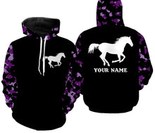 Load image into Gallery viewer, Love Horse purple camo Custom All over print Shirts, personalized horse gifts for girls - NQS2687