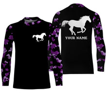 Load image into Gallery viewer, Love Horse purple camo Custom All over print Shirts, personalized horse gifts for girls - NQS2687
