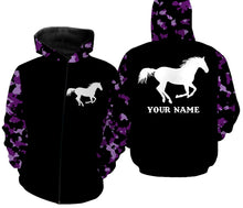 Load image into Gallery viewer, Love Horse purple camo Custom All over print Shirts, personalized horse gifts for girls - NQS2687