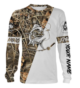 Mahi mahi fishing custom name tattoo camo all-over print long sleeve shirts personalized gift FSA5W