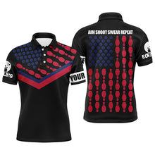 Load image into Gallery viewer, Patriotic Polo Bowling Shirt for Men Bowlers, Personalized American Flag Cool Bowling Jersey NBP32