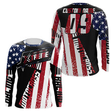 Load image into Gallery viewer, Patriotic Motocross Jersey Personalized UPF30+ Extreme MX Racing Motorcycle American Flag NMS1147