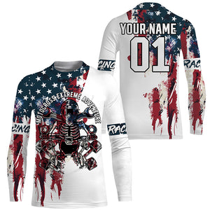 Patriotic Motocross Jersey UPF30+ Personalized American Flag MX Racing Motorcycle Extreme NMS1146